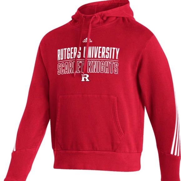 ADIDAS RUTGERS SCARLET KNIGHTS MENS RED FASHION LONG SLEEVE HOODIE LARGE - Picture 1 of 3
